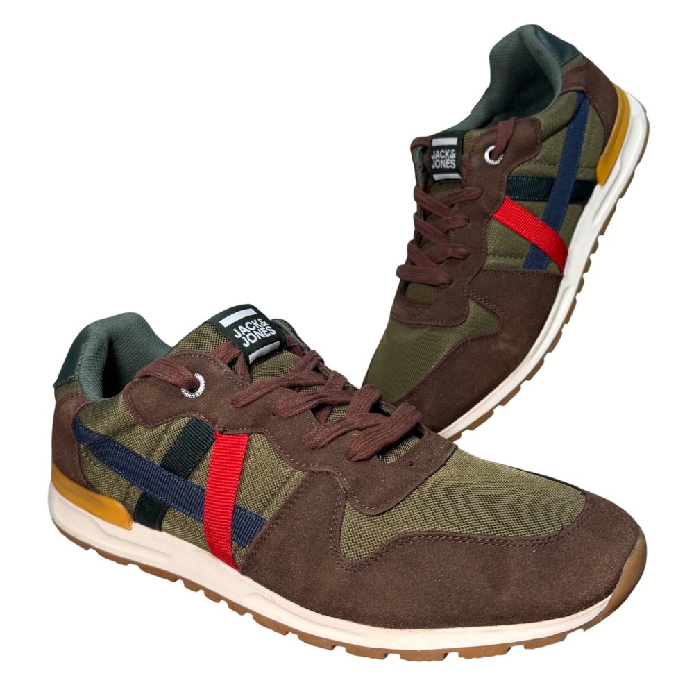 Jack & Jones Men 13 Lace Up Trainer Sneaker Stanza 2.0 Green Casual Classic